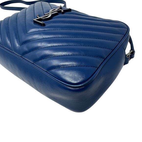 Saint Laurent YSL Lou Camera Bag Cobalt Blue Quilted Leather Silver Hardware - Picture 6 of 11